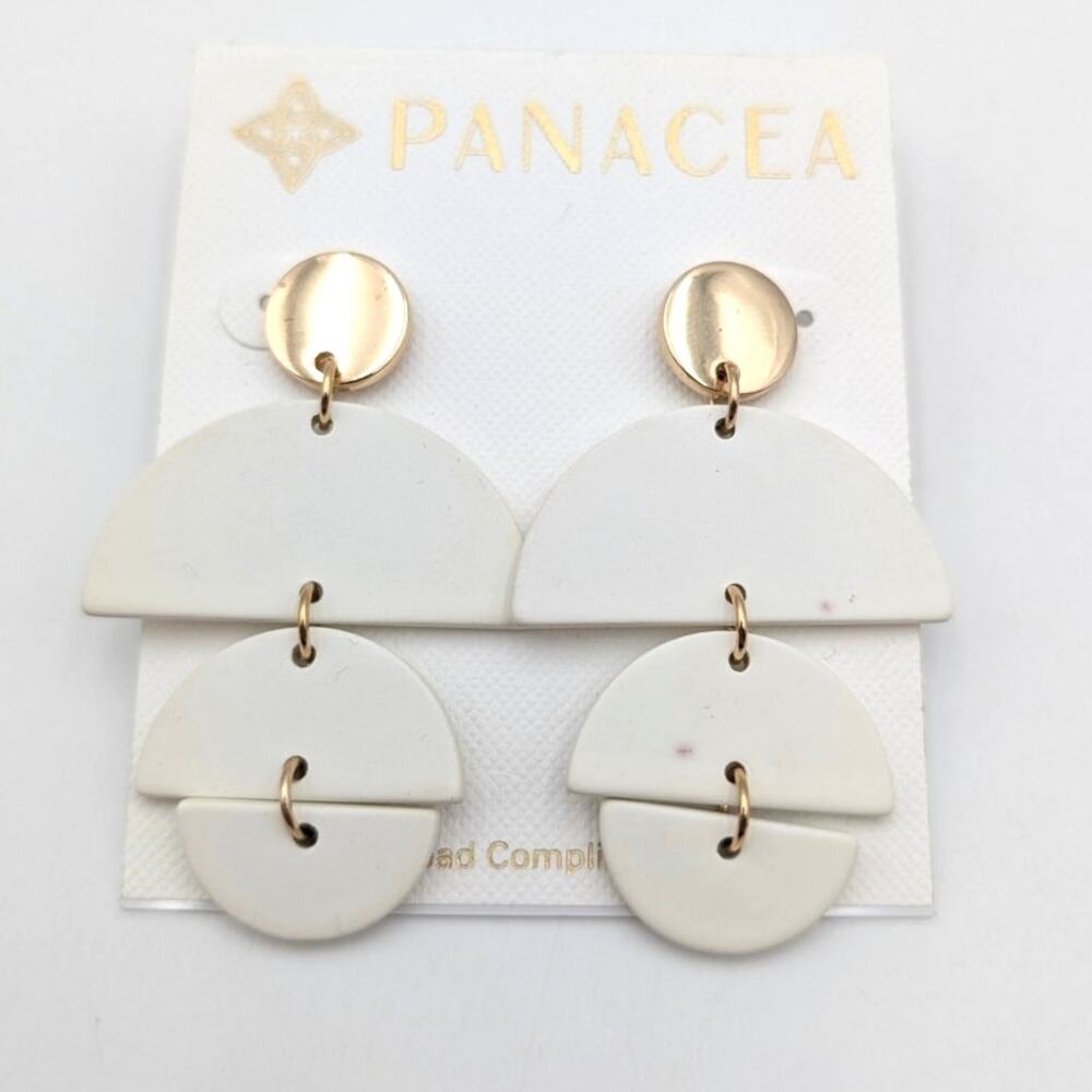 Panacea Women's Clay Geometric Drop Dangle Earrings White Fashion Jewelry Gifts